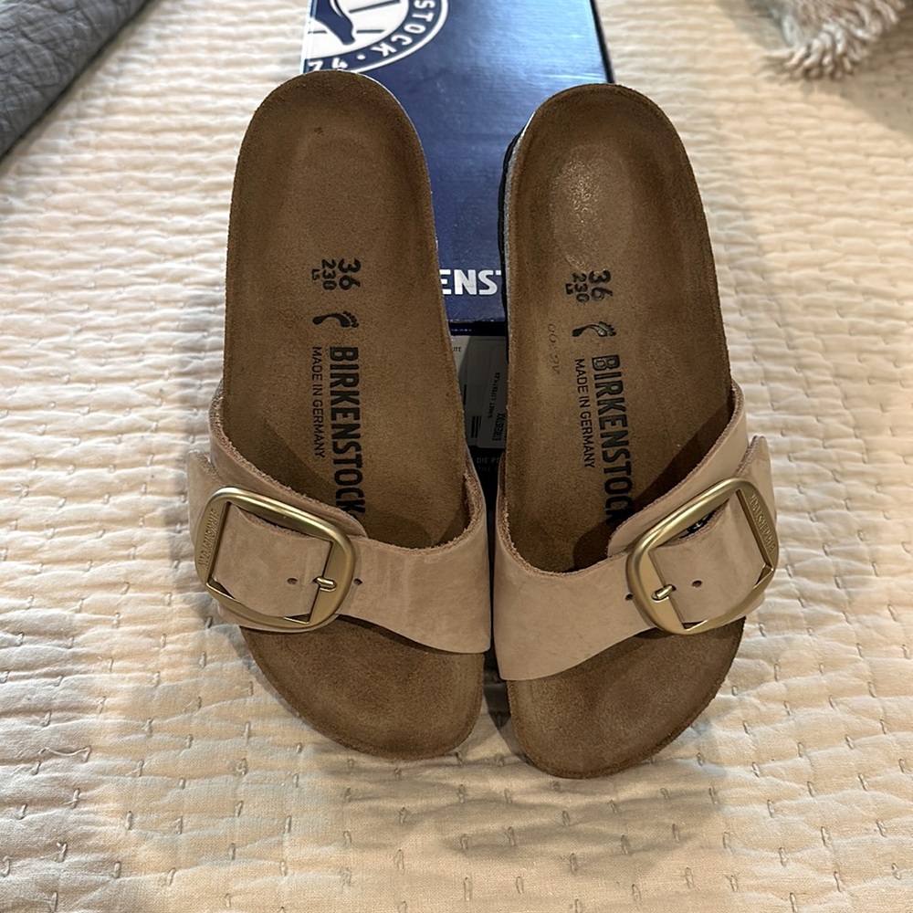 Brand new Madrid Big Buck Birkenstock color sandcastle.